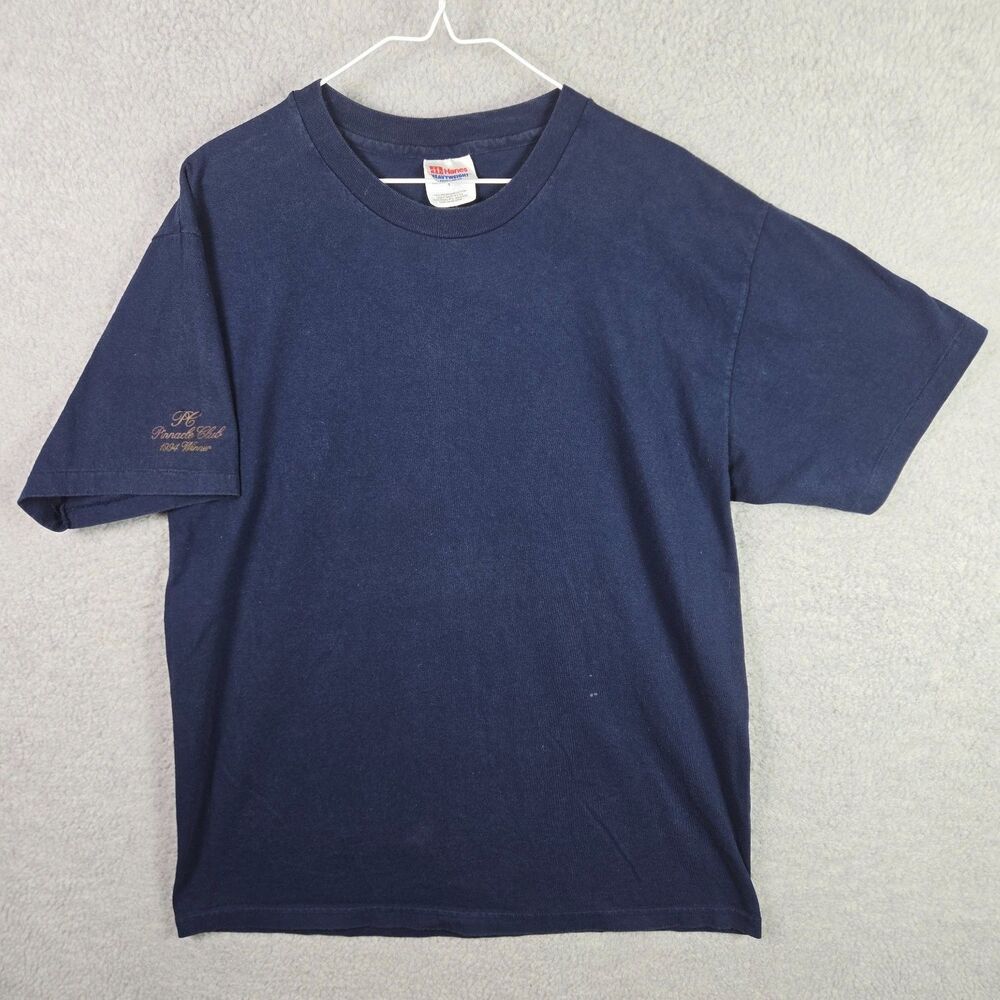 Vintage Hanes Heavyweight T-Shirt Adult Large Blue Pinnacle Club 1994 Winner Tee